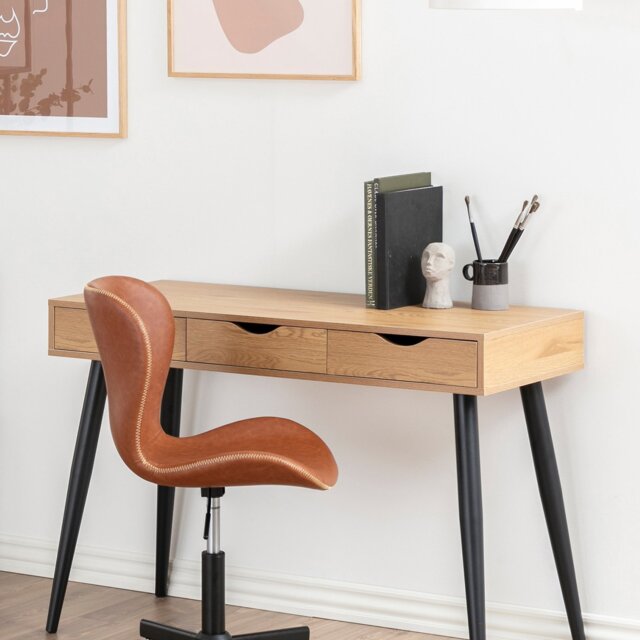 Furniture To Go Neptun 3 Drawer Office Desk - Natural - image 1