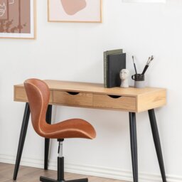 Furniture To Go Neptun 3 Drawer Office Desk - Natural - thumbnail 1