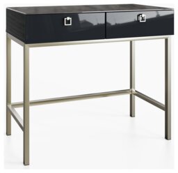 Frank Olsen Lyra 2 Drawer Console Table - Midnight Black - thumbnail 1