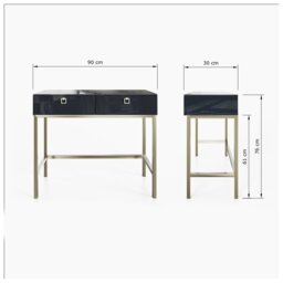 Frank Olsen Lyra 2 Drawer Console Table - Midnight Black - thumbnail 2