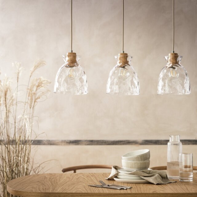 Habitat Vanern Dimple Glass Bar Pendant Light - Clear - image 1
