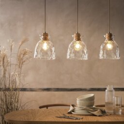 Habitat Vanern Dimple Glass Bar Pendant Light - Clear - thumbnail 2