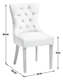 Argos Home Geneva Pair of Fabric Dining Chairs - Beige - thumbnail 2