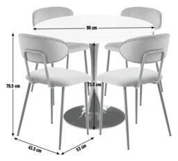 Habitat Tulip Black Dining Table & 4 Green Chairs - thumbnail 2