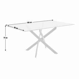 Argos Home Blake Metal & Glass 6 Seater Dining Table - Black - thumbnail 2