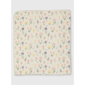 Floral Print Jersey Blanket - One Size