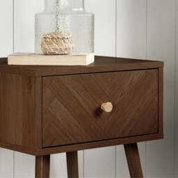 Challis 1DR Bedside Table, Walnut - thumbnail 2