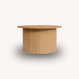 Tiffany Round Fluted Coffee Table, Oak - thumbnail 3