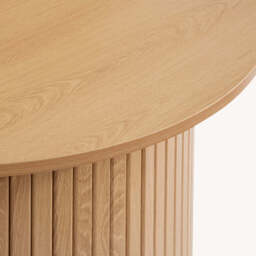 Tiffany Round Fluted Coffee Table, Oak - thumbnail 5