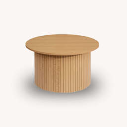 Tiffany Round Fluted Coffee Table, Oak - thumbnail 4