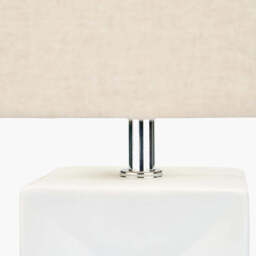 White Tall Block Table Lamp - thumbnail 5