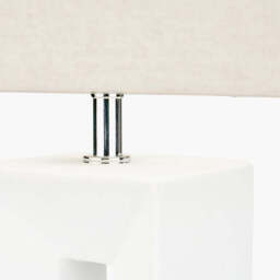 White Tall Block Table Lamp - thumbnail 3