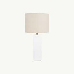 White Tall Block Table Lamp - thumbnail 7