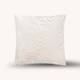 Vesper Cut Velvet Cushion, White - thumbnail 1