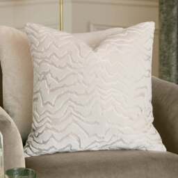 Vesper Cut Velvet Cushion, White - thumbnail 2