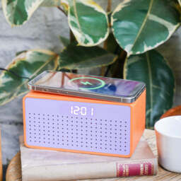 Rise Mix Bluetooth Speaker, Wireless Charger & Alarm Clock, Orange - thumbnail 2