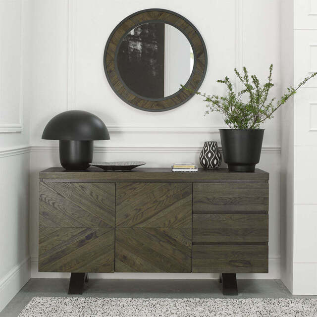 Glendale Fumed Oak Wide Sideboard - image 1