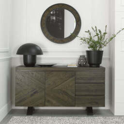 Glendale Fumed Oak Wide Sideboard - thumbnail 1