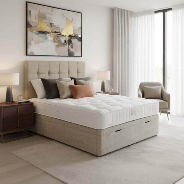 Arighi Bianchi Ottoman Broadway Bed, Single / Light Grey