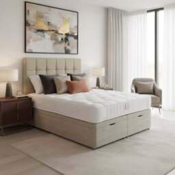 Arighi Bianchi Ottoman Broadway Bed, Single / Light Grey