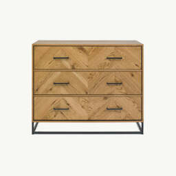 Birchwood Rustic Oak 3 Drawer Chest - thumbnail 4