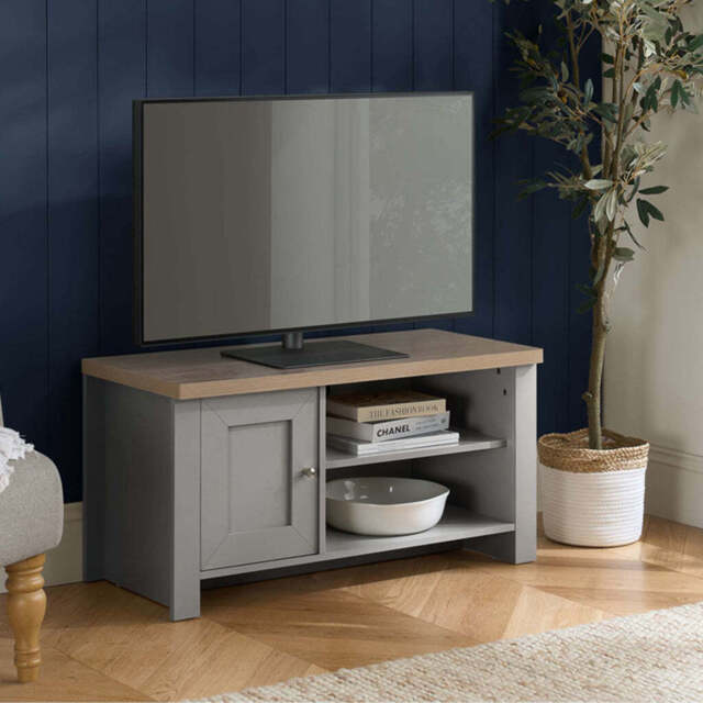 Burwick Small TV Unit, Light Grey