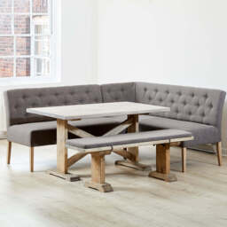 150cm Grafton Dining Table, Bench with Topper & Stanford Corner Bench Bundle