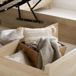 Challis Ottoman Bed, Oak / Double - thumbnail 3