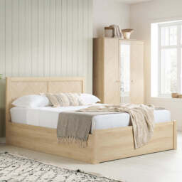 Challis Ottoman Bed, Oak / Double - thumbnail 4