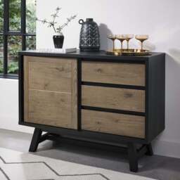Highgate Weathered Oak Narrow Sideboard - thumbnail 1