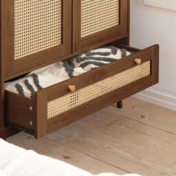 Washington Rattan Wardrobe, Walnut - thumbnail 2