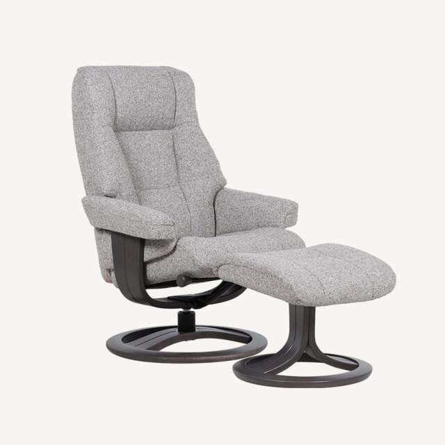 Martha Reclining Chair and Footstool, Small / Grey