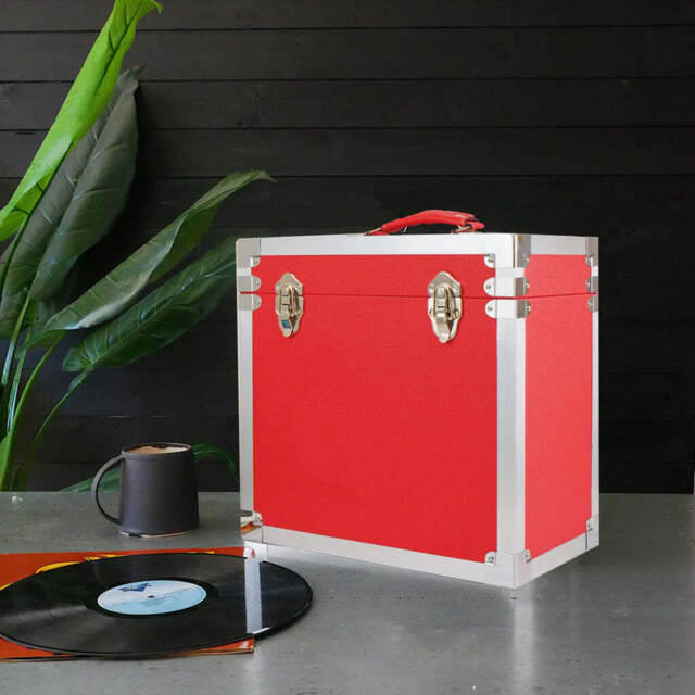 Vinyl Record Storage Box, Red - image 1