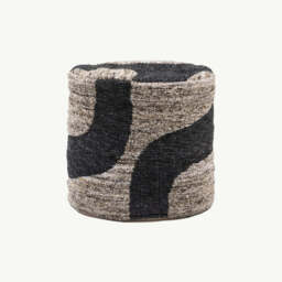 Monochrome Graphic Drum Pouffe - thumbnail 3