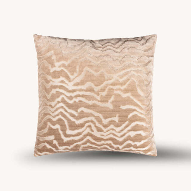Vesper Cut Velvet Cushion, Brown - image 1
