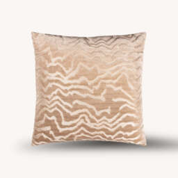 Vesper Cut Velvet Cushion, Brown - thumbnail 1