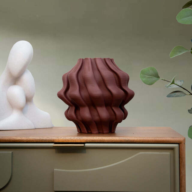 Burgundy 3D Effect Printed Vase - image 1