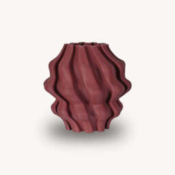 Burgundy 3D Effect Printed Vase - thumbnail 3