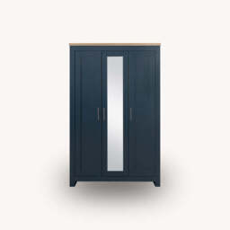 Burwick 3DR Wardrobe with Mirror, Blue