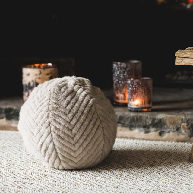 Mink Textured Fluffy Cushion Ball - image 1