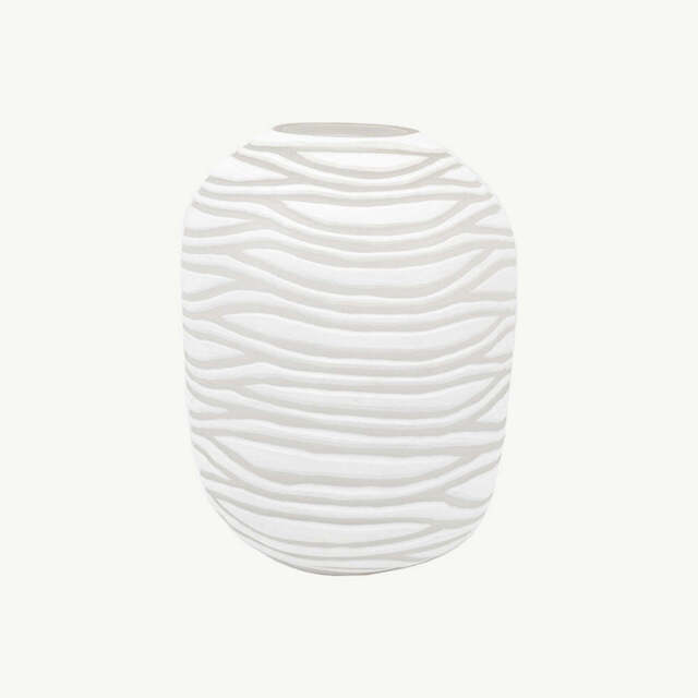 Handblown Carved Glass Vase, Large - image 1