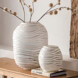 Handblown Carved Glass Vase, Large - thumbnail 2