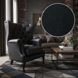 Albert Leather Armchair, Dark Blue - thumbnail 3