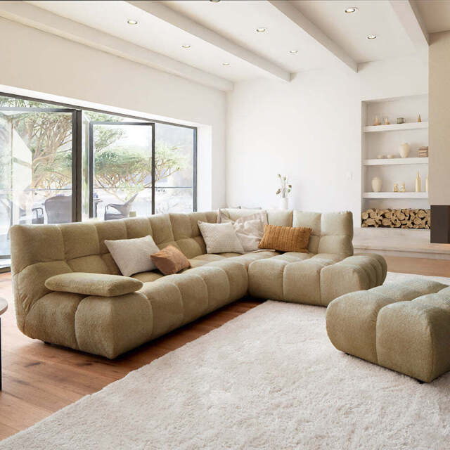 Luka Chaise Sofa, Brown