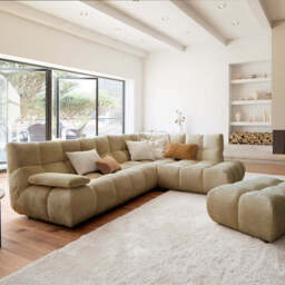 Luka Chaise Sofa, Brown