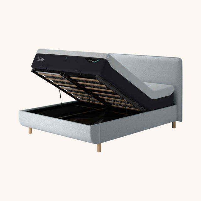 TEMPUR® Arc Ottoman Bed with Form Headboard, Superking / Light Grey - image 1