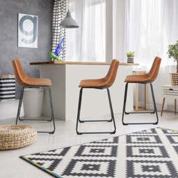 Dale Counter Stool, Light Brown - thumbnail 2
