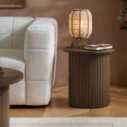 Tiffany Fluted Side Table, Walnut - thumbnail 2