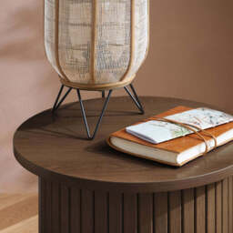 Tiffany Fluted Side Table, Walnut - thumbnail 3