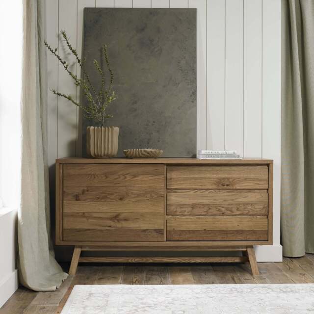 Highgate Rustic Oak Wide Sideboard - image 1
